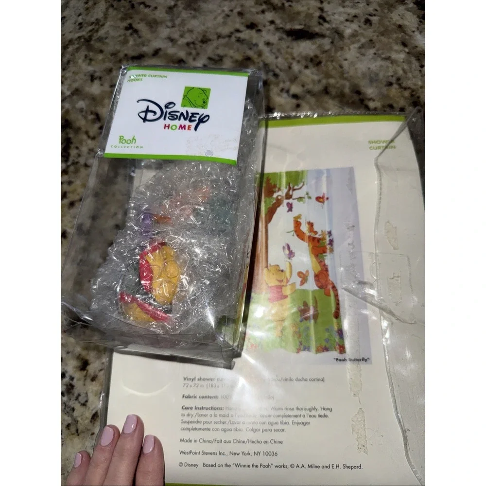 Disney Home ~ Winnie‎ The Pooh Shower Curtain  With Rings Brand NEW 5409
